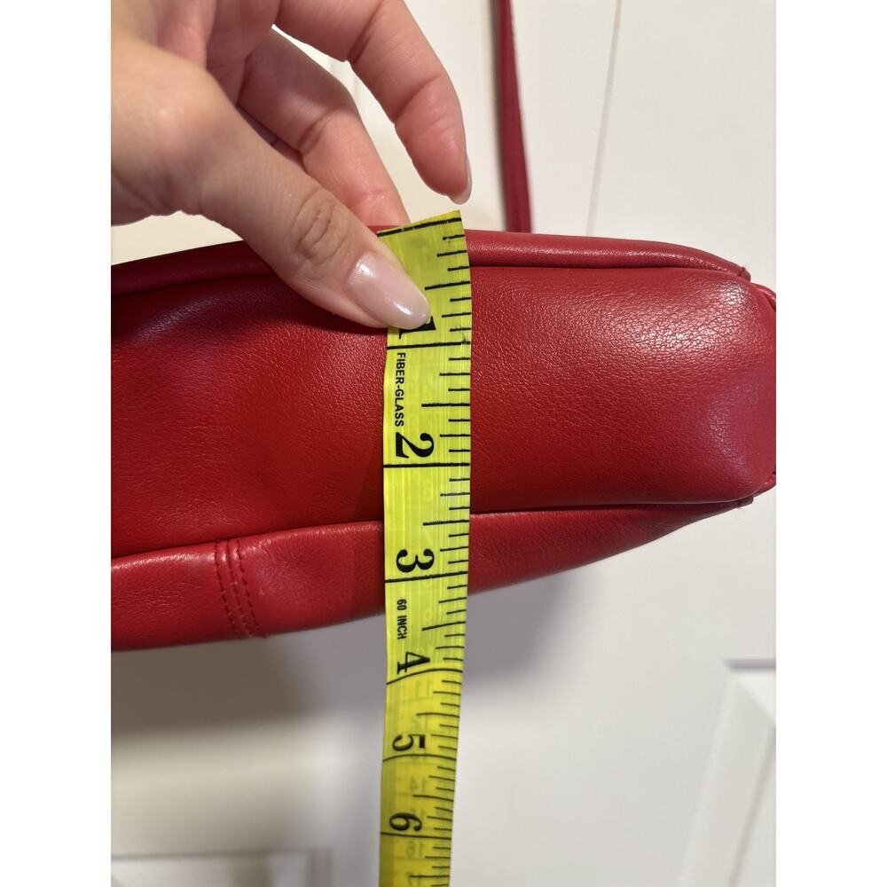 Vintage Laura Scott Red Leather Crossbody Shoulder Bag - Picture 5 of 10